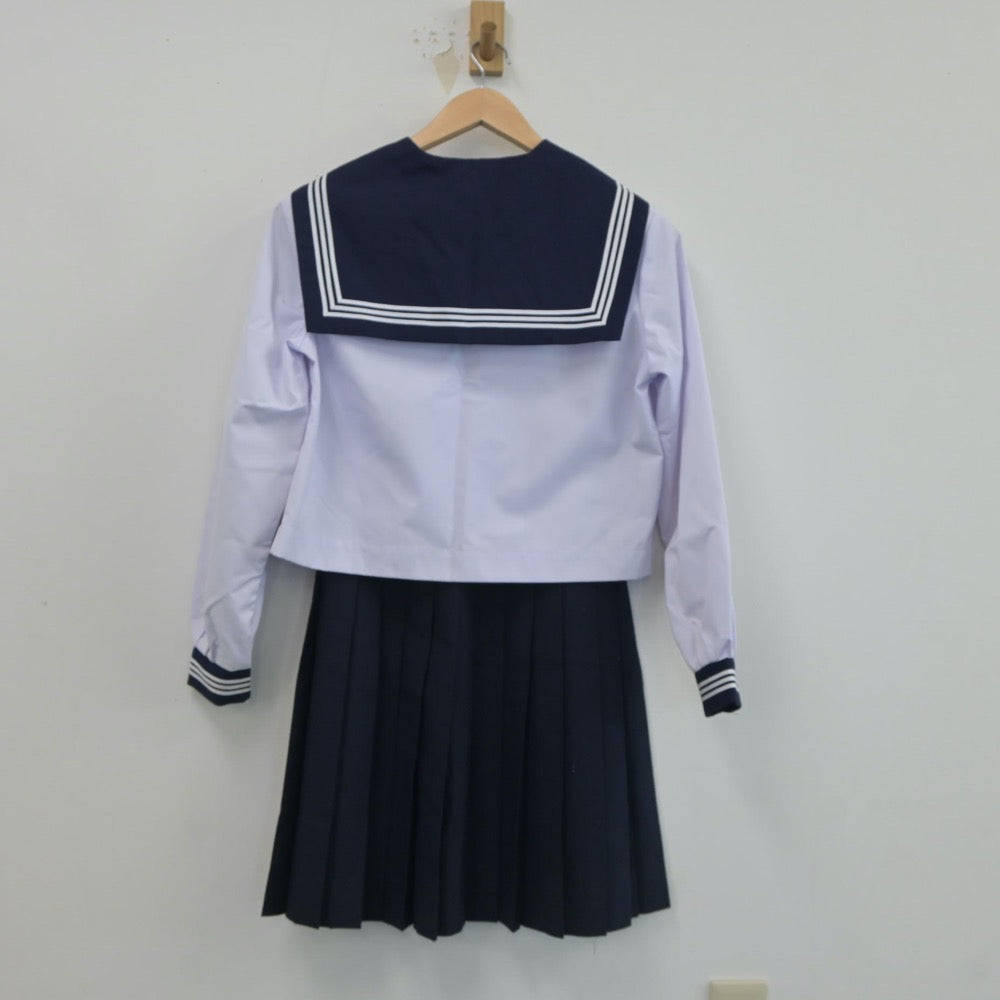 【中古】秋田県 大曲中学校 女子制服 3点（セーラー服・セーラー服・スカート）sf020419