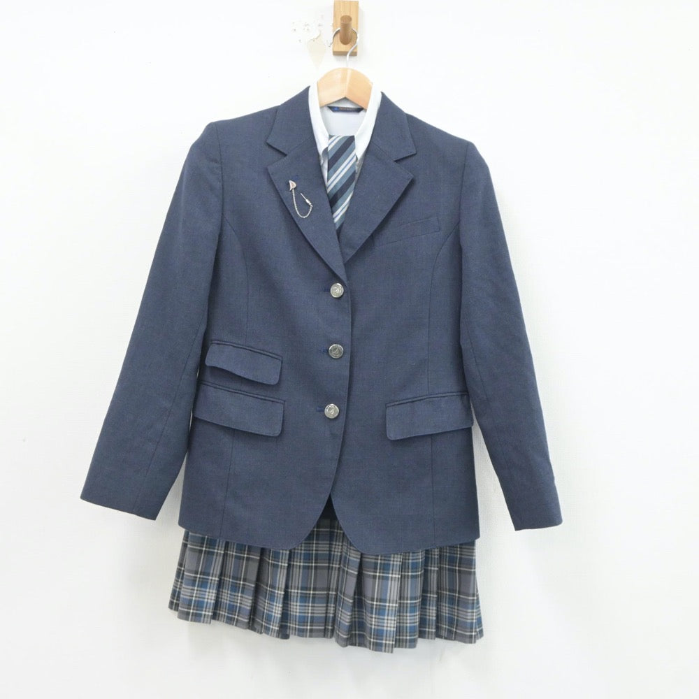 【中古】神奈川県 湘南学院高等学校 女子制服 4点（ブレザー・シャツ・スカート）sf020428