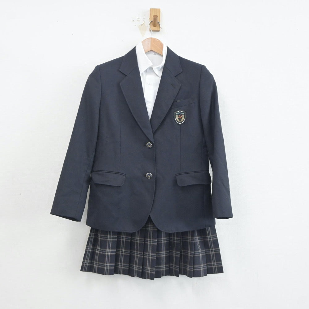 【中古】兵庫県 神戸市立広陵中学校 女子制服 4点（ブレザー・ニット・シャツ・スカート）sf020445