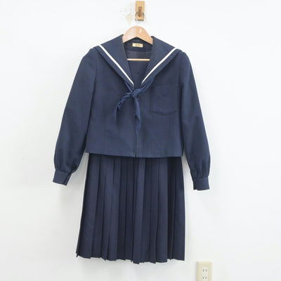 【中古】愛知県 津島市立天王中学校 女子制服 4点（セーラー服・スカート）sf020451