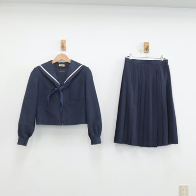 【中古】愛知県 津島市立天王中学校 女子制服 4点（セーラー服・スカート）sf020451