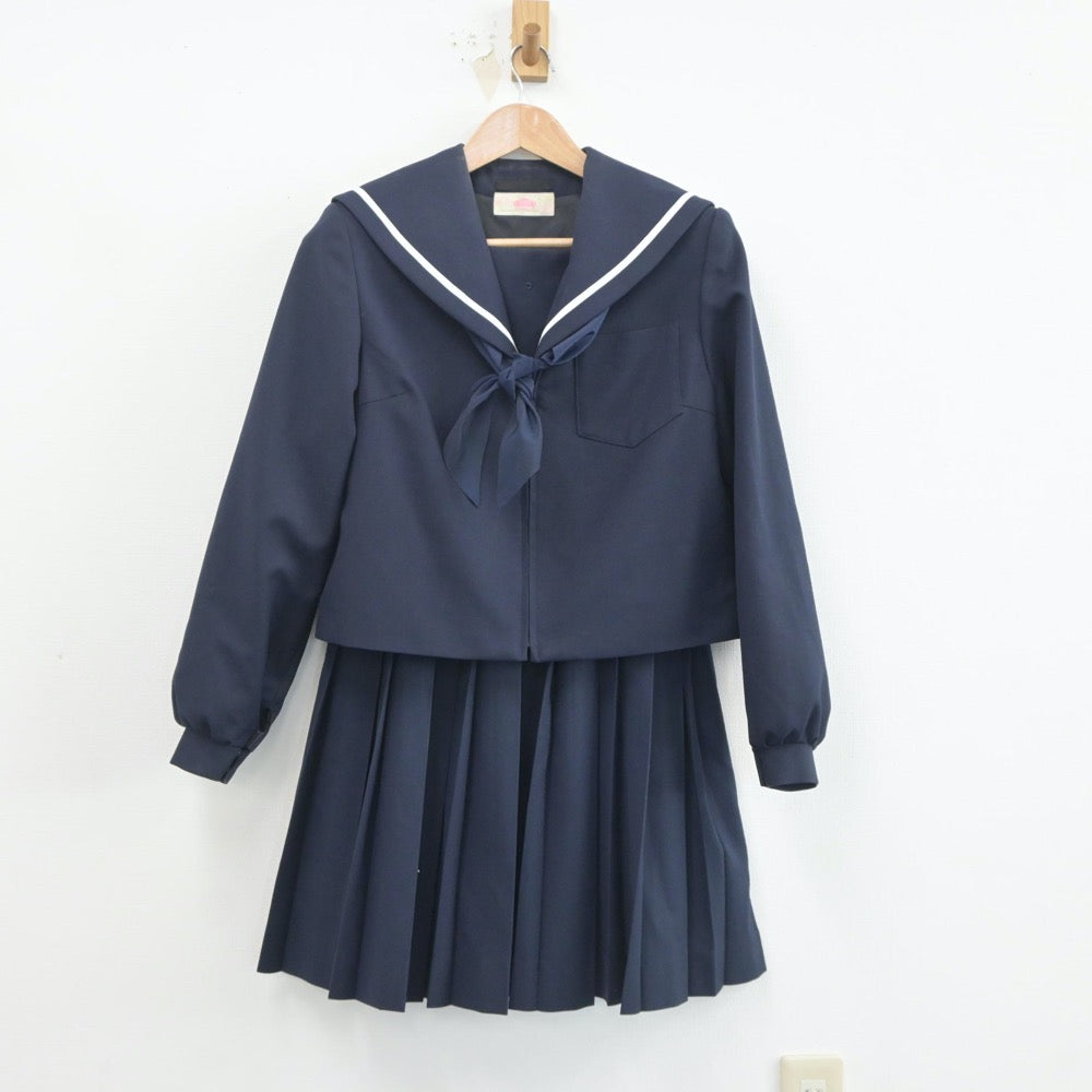 【中古】愛知県 津島市立天王中学校 女子制服 3点（セーラー服・スカート）sf020452