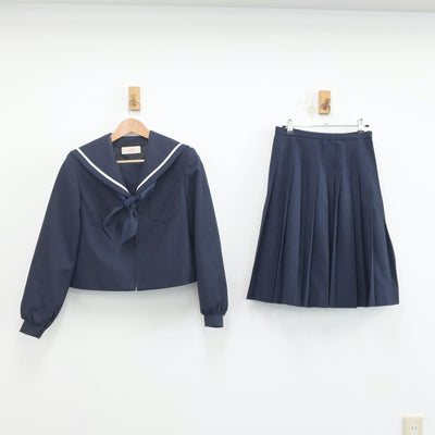 【中古】愛知県 津島市立天王中学校 女子制服 3点（セーラー服・スカート）sf020452