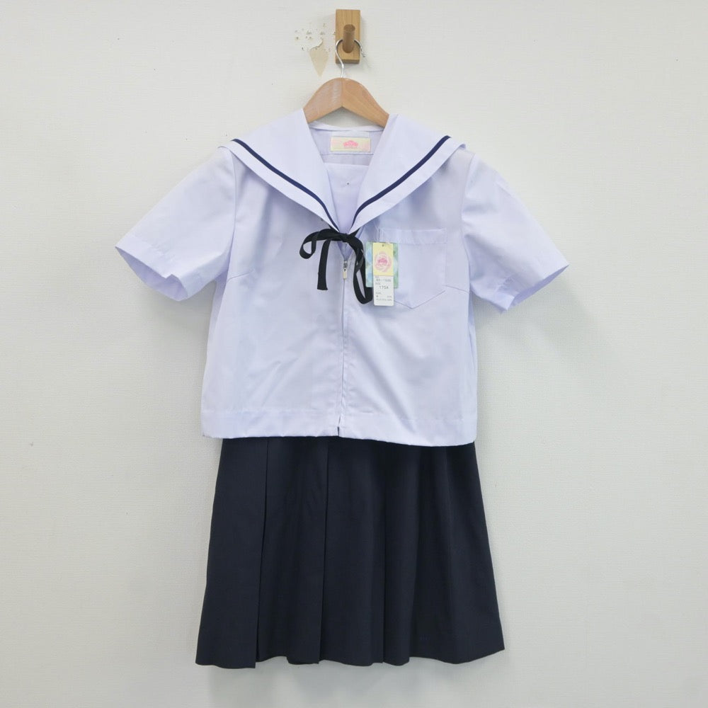 【中古】愛知県 津島市立天王中学校 女子制服 4点（セーラー服・スカート・スカート）sf020453