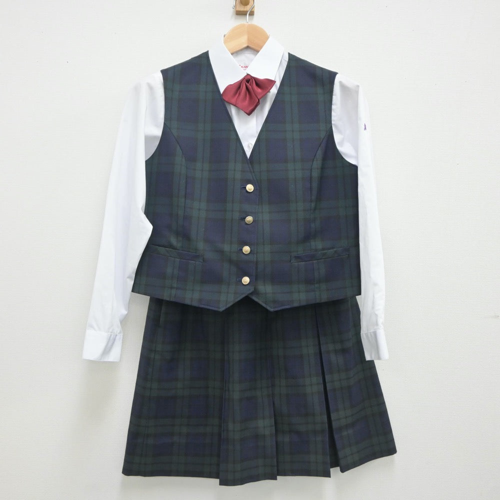 【中古】長野県 小海高等学校 女子制服 5点（ブレザー・シャツ・ベスト・スカート）sf020466