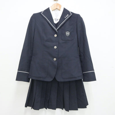 【中古】兵庫県 日ノ本学園高等学校 女子制服 4点（ブレザー・シャツ・ニット・スカート）sf020484