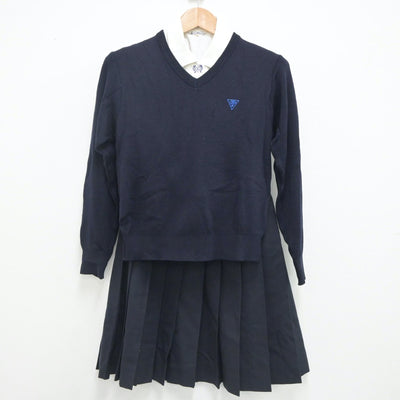 【中古】兵庫県 日ノ本学園高等学校 女子制服 4点（ブレザー・シャツ・ニット・スカート）sf020484