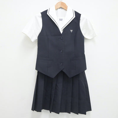 【中古】兵庫県 日ノ本学園高等学校 女子制服 3点（シャツ・ベスト・スカート）sf020485