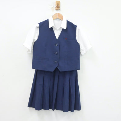 【中古】愛知県 日進西高等学校 女子制服 3点（ベスト・シャツ・スカート）sf020513