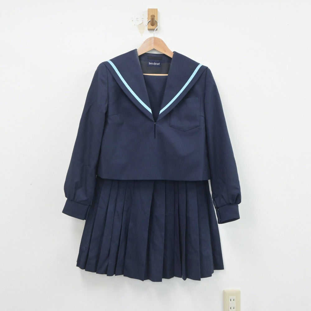 【中古】愛知県 日進高等学校 女子制服 3点（セーラー服・スカート）sf020516