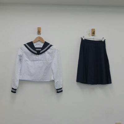 【中古】北海道 室蘭栄高等学校 女子制服 3点（セーラー服・スカート）sf020524