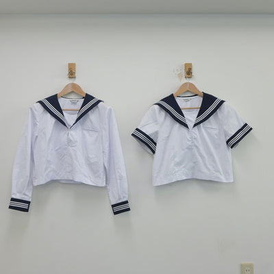 【中古】埼玉県 松山女子高等学校 女子制服 2点（セーラー服）sf020529