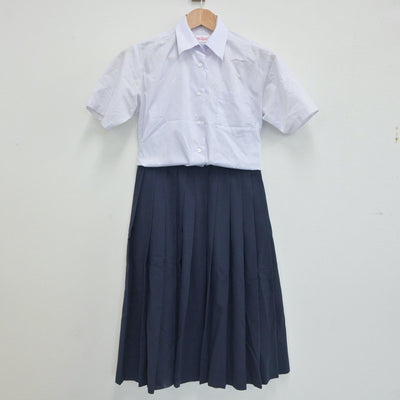 【中古】兵庫県 武庫中学校 女子制服 2点（シャツ・スカート）sf020543