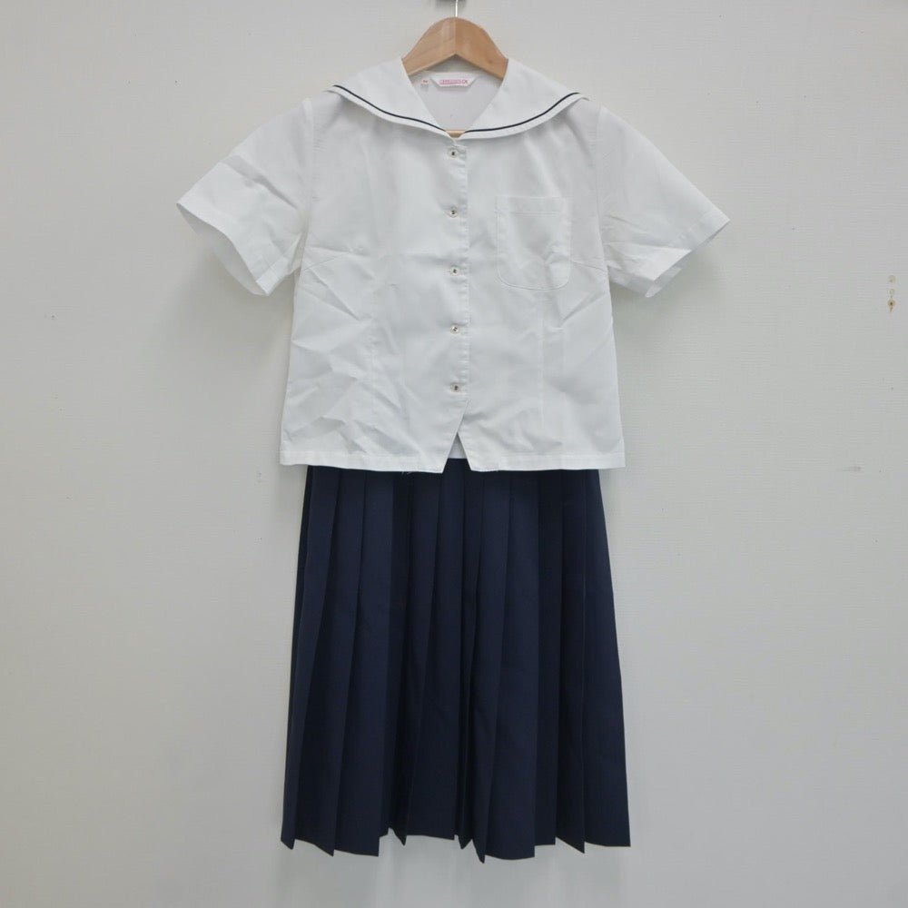 【中古】長崎県 東彼杵中学校 女子制服 2点（セーラー服・スカート）sf020554