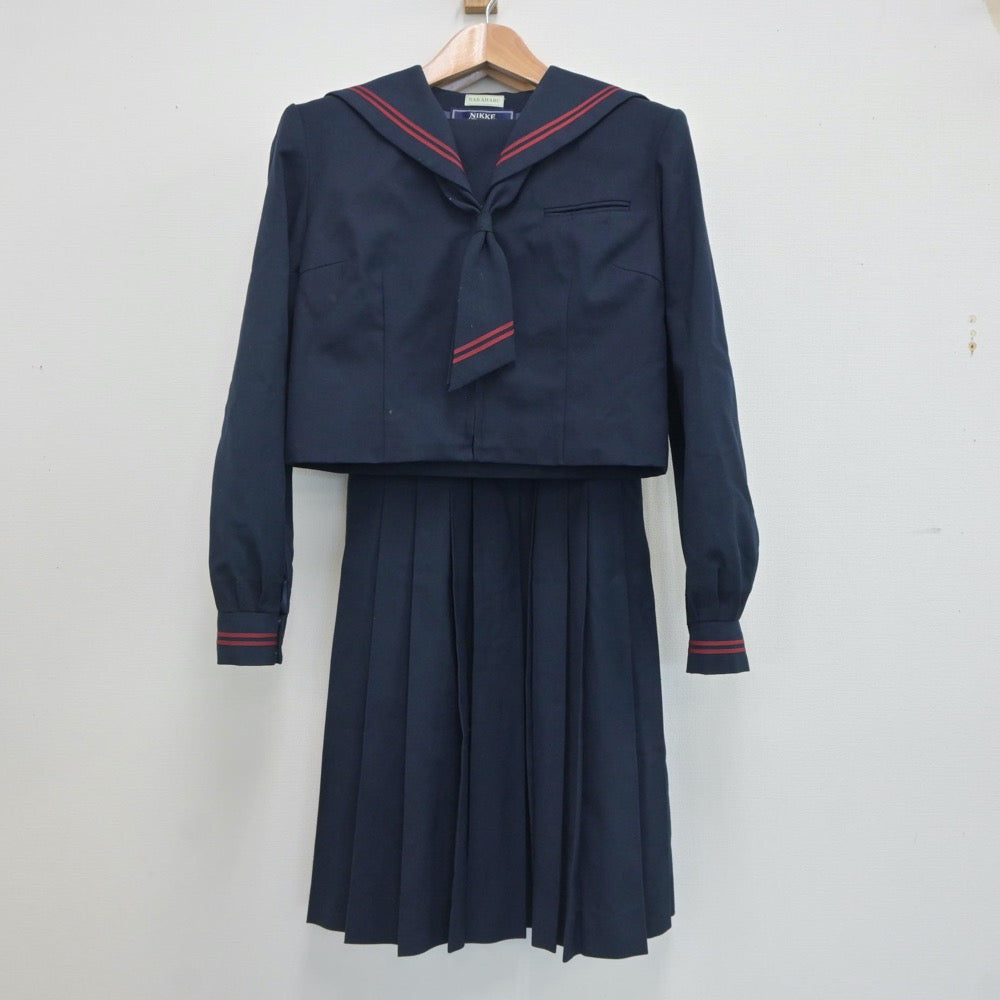 【中古】千葉県 千葉県東金市立東中学校 女子制服 4点（セーラー服・ジャンパースカート）sf020565