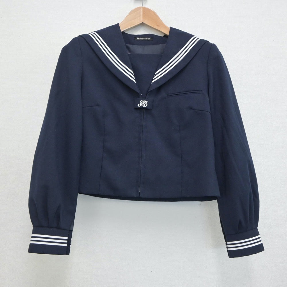 【中古】神奈川県 座間市立西中学校 女子制服 2点（セーラー服・スカート）sf020571