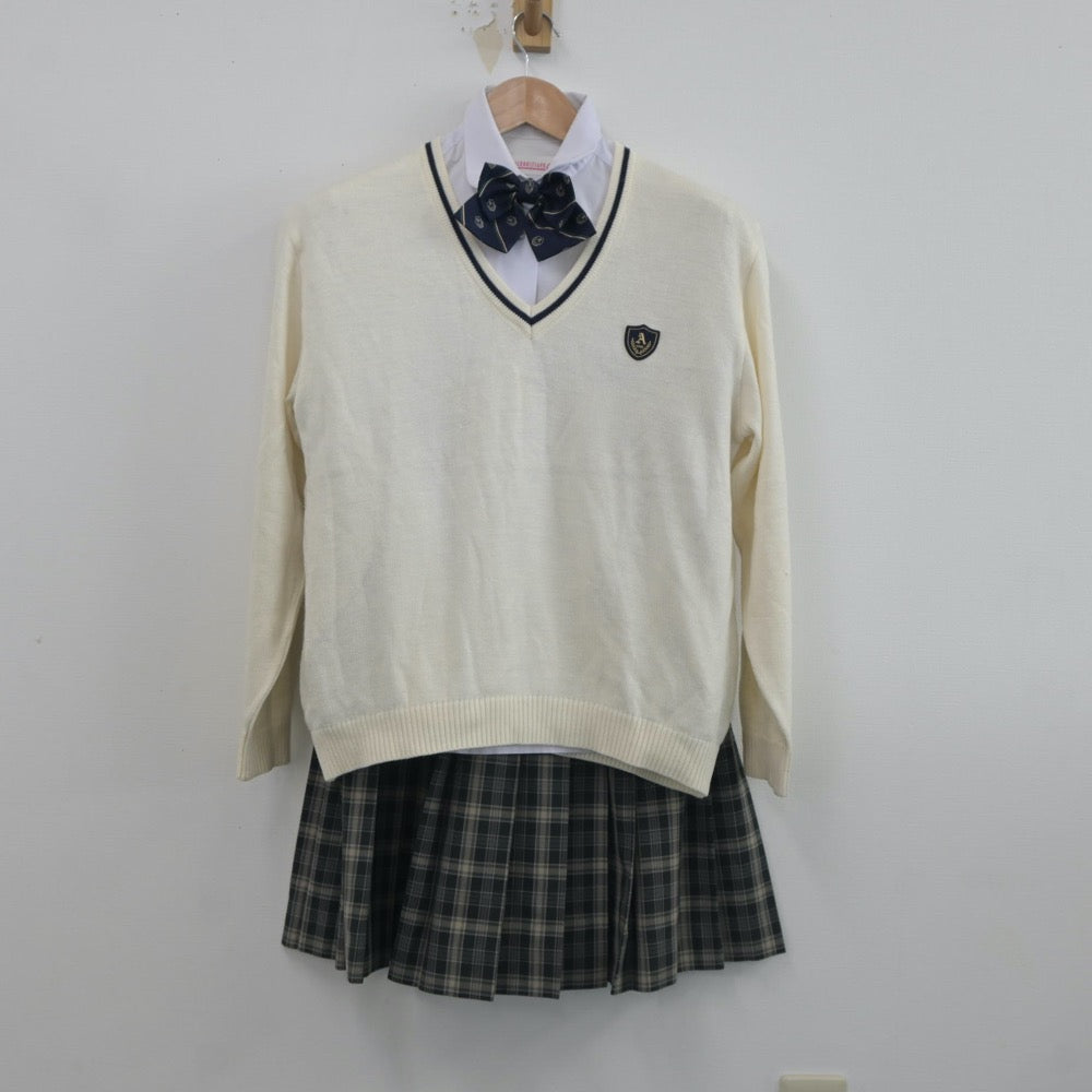 【中古】兵庫県 有野北中学校 女子制服 5点（ブレザー・ニット・シャツ・スカート）sf020577