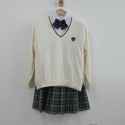 【中古】兵庫県 有野北中学校 女子制服 5点（ブレザー・ニット・シャツ・スカート）sf020577