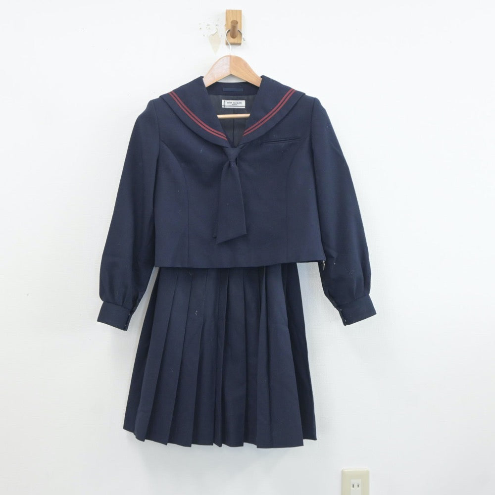 【中古】北海道 白石中学校 女子制服 3点（セーラー服・ベスト・スカート）sf020586