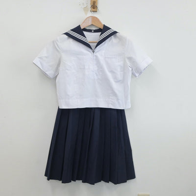 【中古】東京都 都立駒場高等学校 女子制服 3点（セーラー服・スカート）sf020592