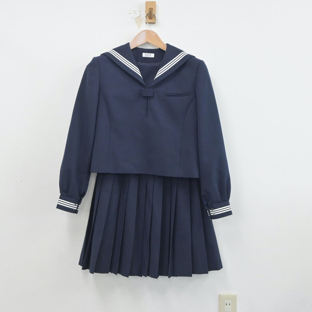 【中古】新潟県 見附市立西中学校 女子制服 2点（セーラー服・スカート）sf020594