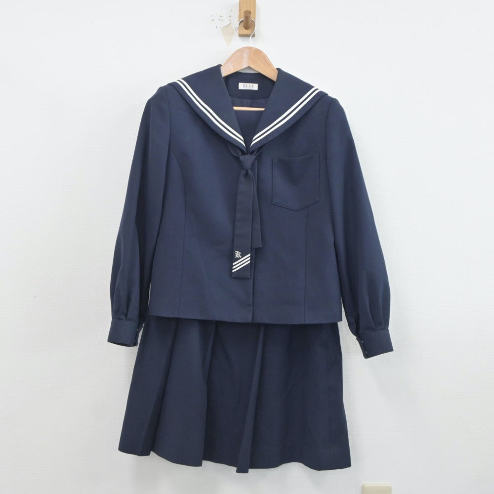 【中古】福島県 郡山第3中学校 女子制服 3点（セーラー服・スカート）sf020598