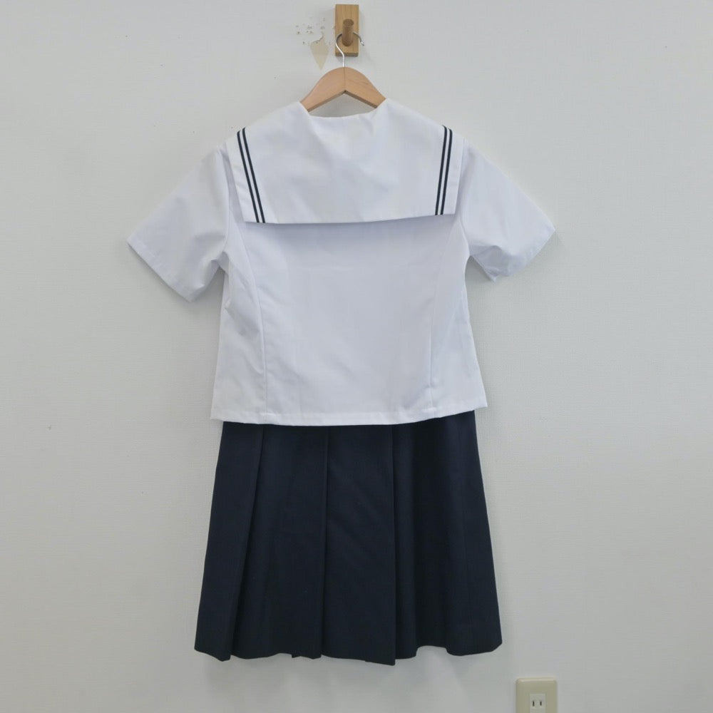 【中古】福島県 郡山第3中学校 女子制服 3点（セーラー服・セーラー服・スカート）sf020599