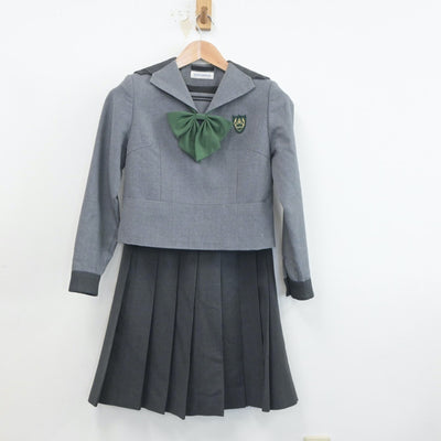 【中古】岡山県 山陽学園中学校・高等学校 女子制服 6点（セーラー服・ニット・スカート）sf020601