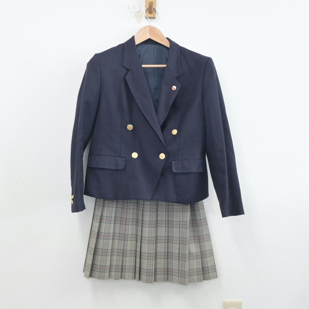 【中古】秋田県 能代商業高等学校 女子制服 3点（ブレザー・スカート）sf020607