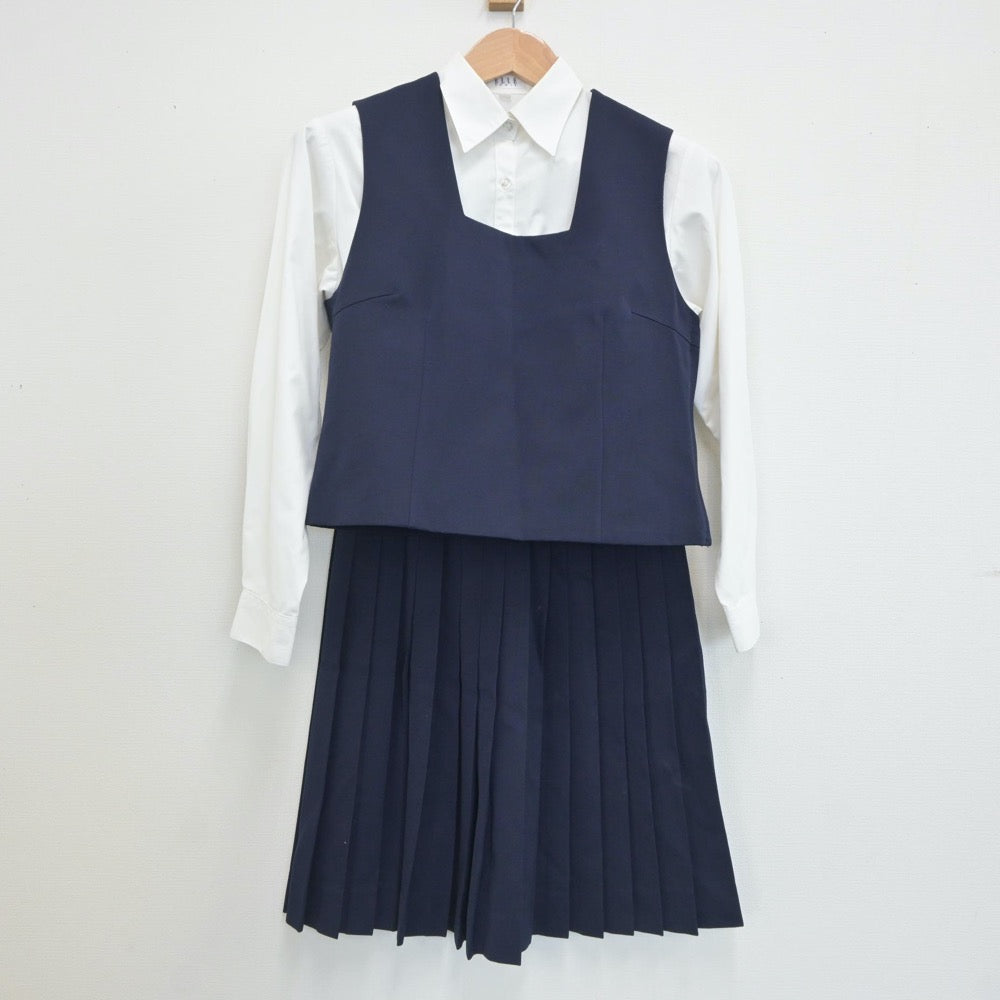 【中古】香川県 高松高等学校 女子制服 4点（ブレザー・シャツ・ベスト・スカート）sf020623