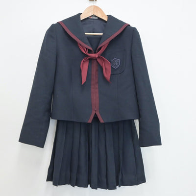 【中古】大阪府 履正社高等学校 女子制服 3点（セーラー服・スカート）sf020631