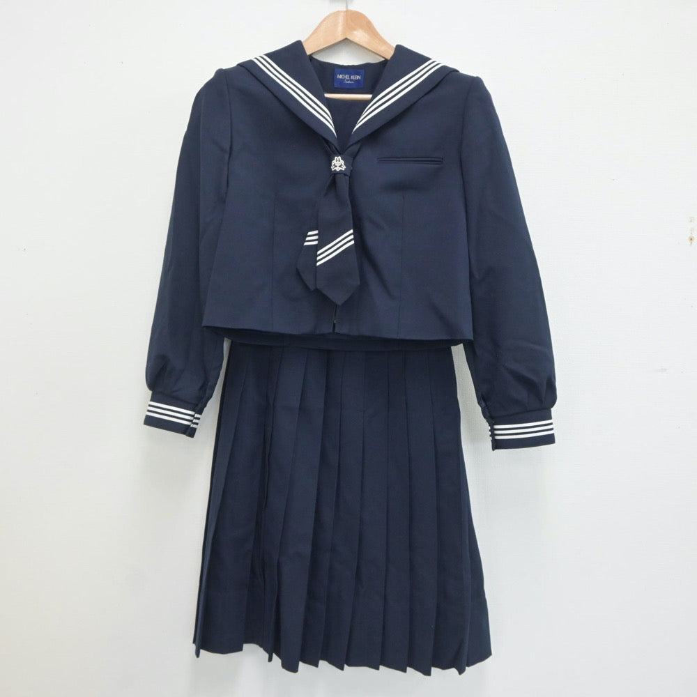 【中古】埼玉県 富士見台中学校 女子制服 4点（セーラー服・スカート）sf020642