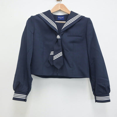 【中古】埼玉県 富士見台中学校 女子制服 4点（セーラー服・スカート）sf020642