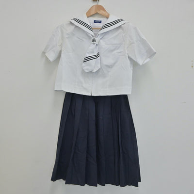 【中古】埼玉県 富士見台中学校 女子制服 3点（セーラー服・スカート）sf020644