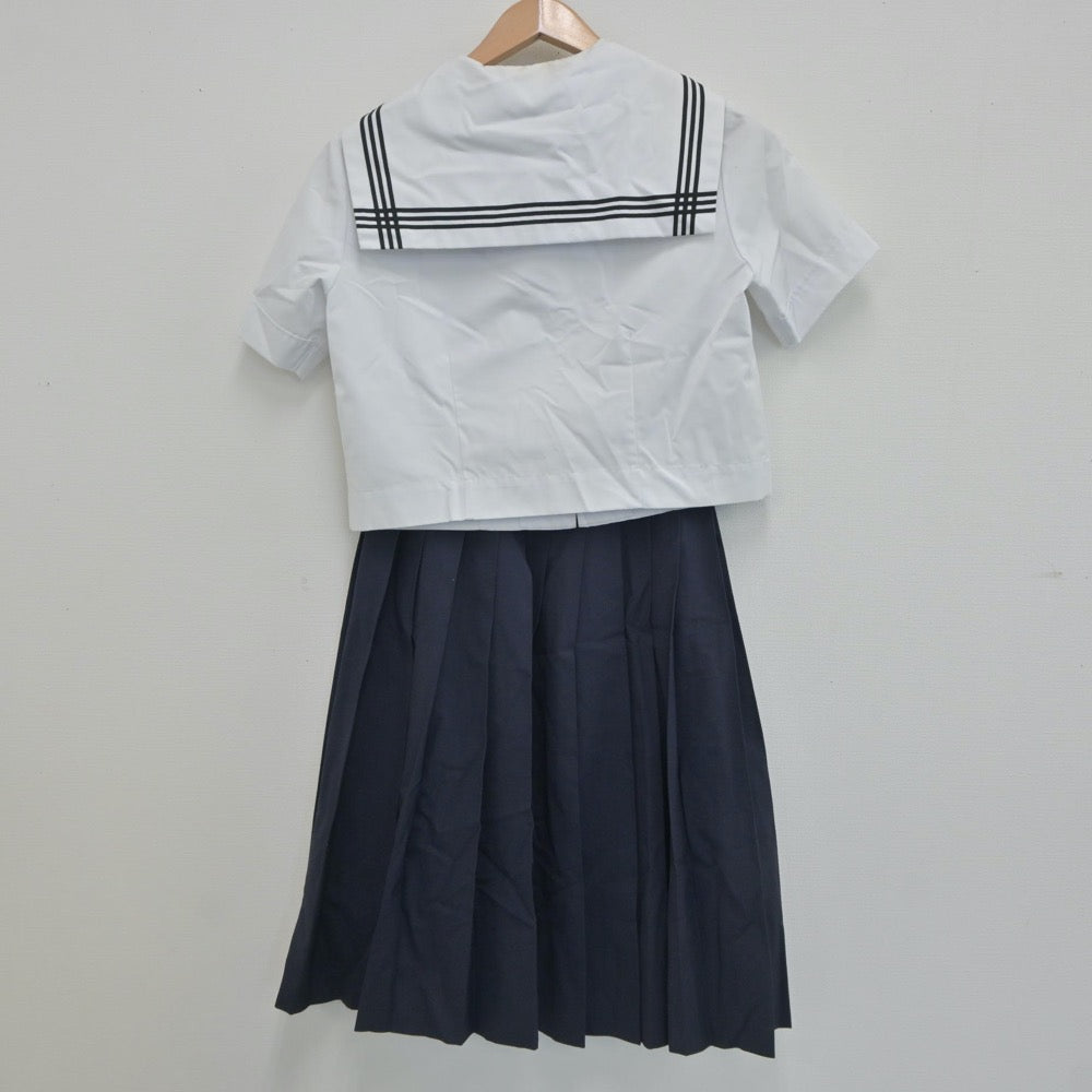 【中古】埼玉県 富士見台中学校 女子制服 3点（セーラー服・スカート）sf020644