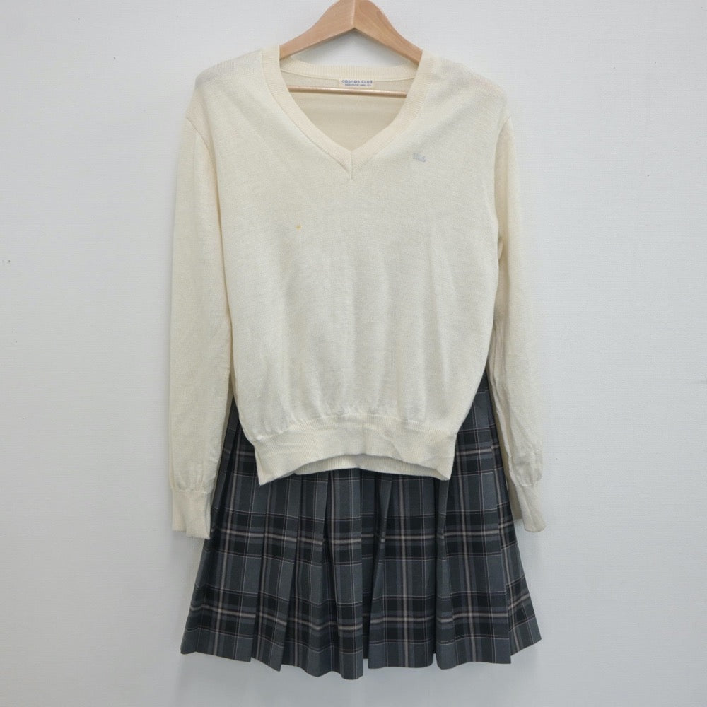 【中古】北海道 北海学園札幌高等学校 女子制服 3点（ニット・スカート）sf020645