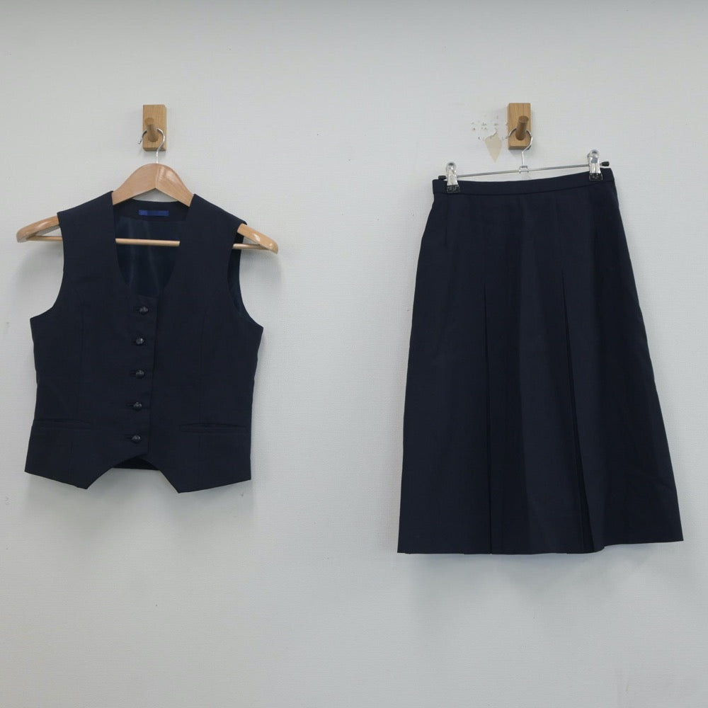 【中古】北海道 藤女子中学校 女子制服 2点（ベスト・スカート）sf020648