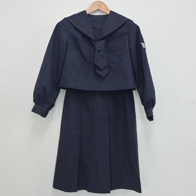 【中古】北海道 藤女子中学校 女子制服 4点（セーラー服・ベスト・スカート）sf020649