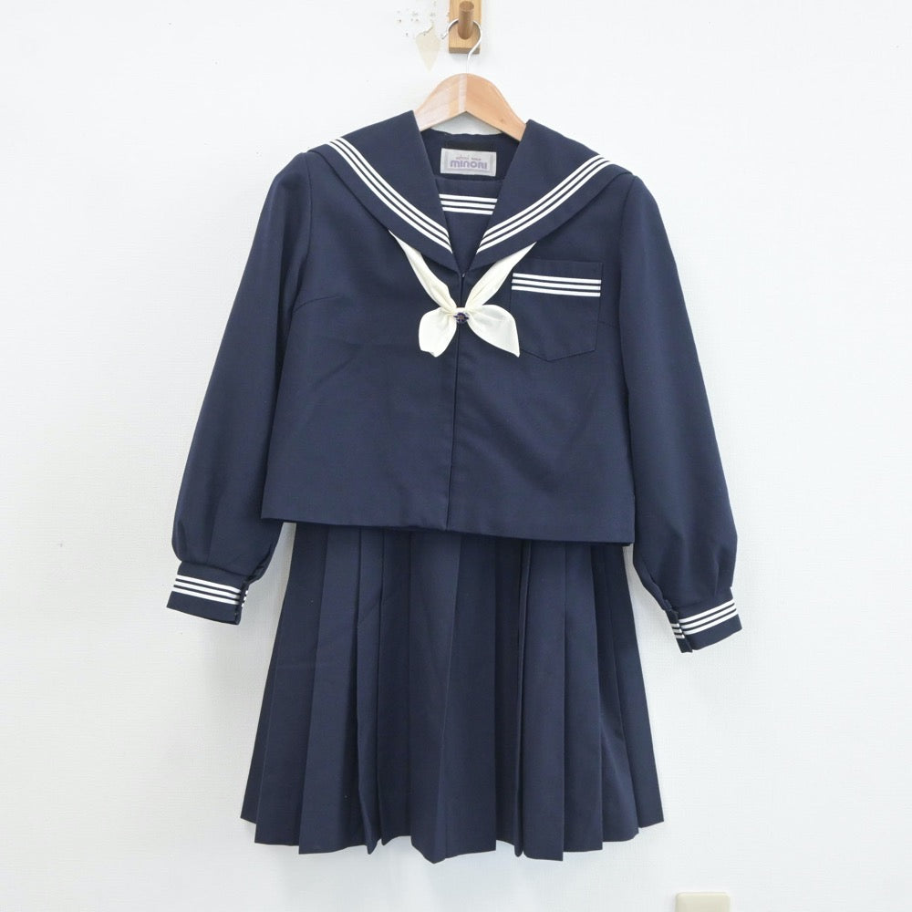 【中古】静岡県 天竜中学校 女子制服 3点（セーラー服・スカート）sf020660