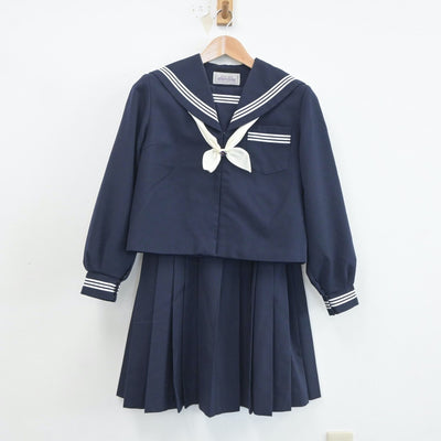 【中古】静岡県 天竜中学校 女子制服 3点（セーラー服・スカート）sf020660