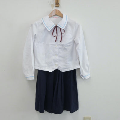 【中古】静岡県 浜名高等学校 女子制服 3点（セーラー服・スカート）sf020663