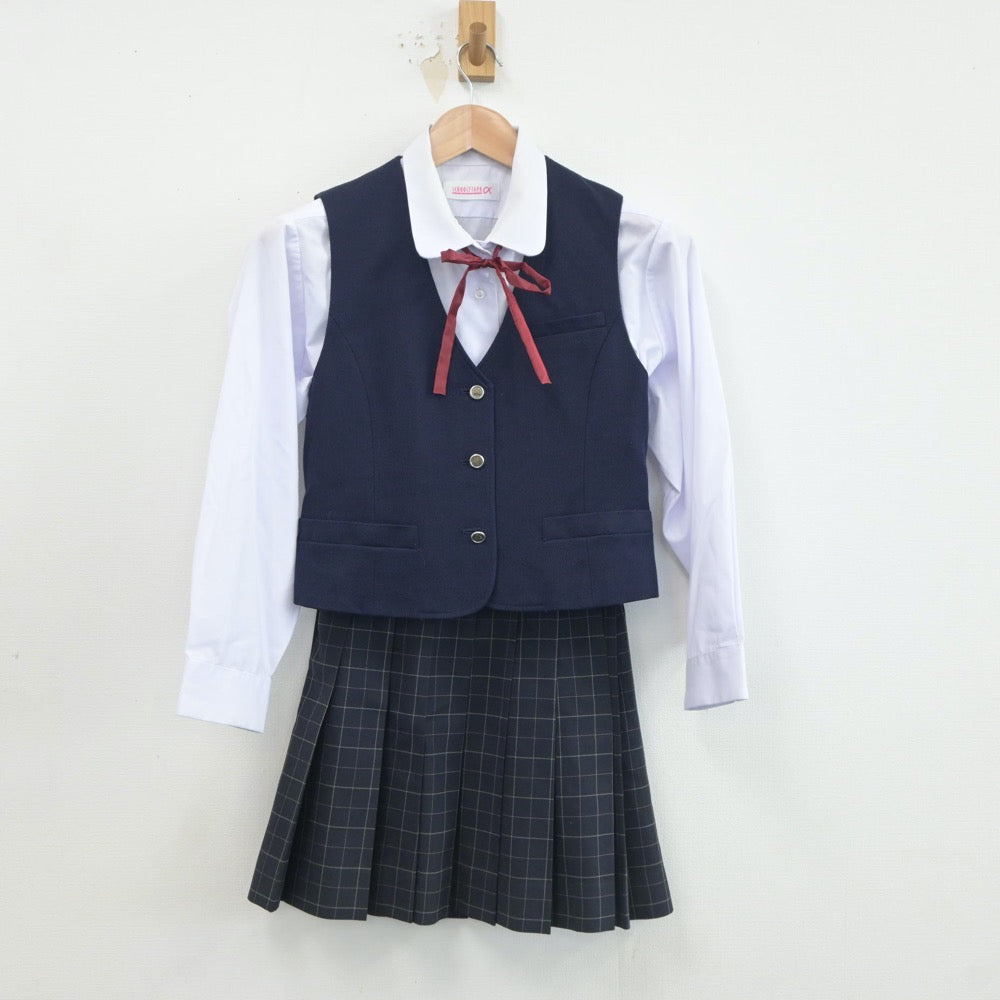 【中古】愛知県 阿久比高等学校 女子制服 5点（ブレザー・ベスト・シャツ・スカート）sf020691