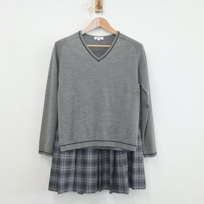 【中古】宮崎県 宮崎学園高等学校 女子制服 2点（ニット・スカート）sf020696