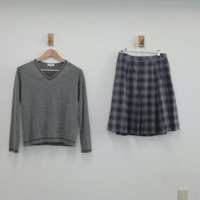 【中古】宮崎県 宮崎学園高等学校 女子制服 2点（ニット・スカート）sf020696