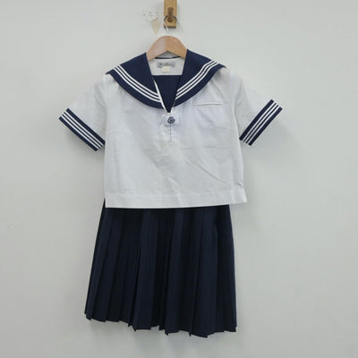 【中古】東京都 深川第一中学校 女子制服 2点（セーラー服・スカート）sf020698