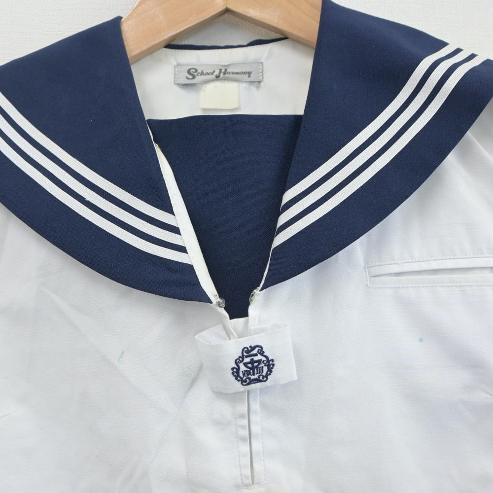 【中古】東京都 深川第一中学校 女子制服 2点（セーラー服・スカート）sf020698