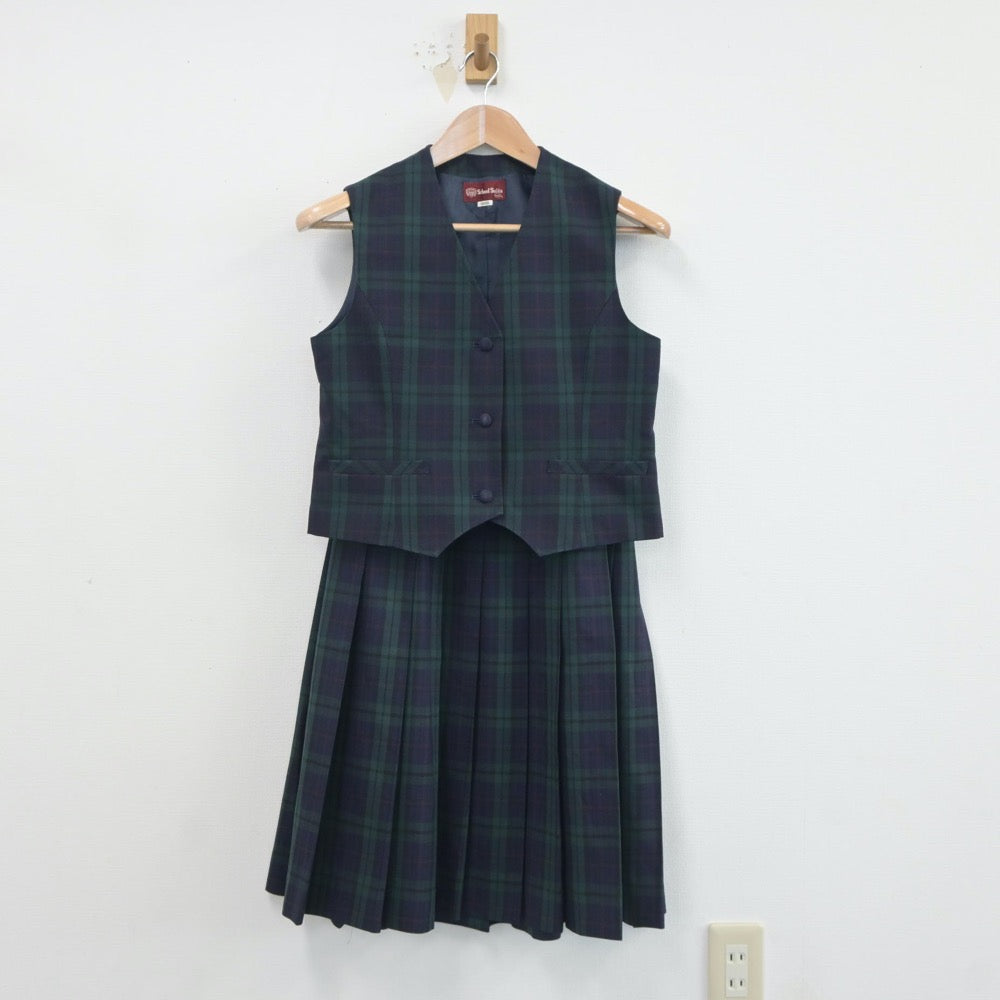 【中古】宮城県 長町中学校 女子制服 2点（ベスト・スカート）sf020699