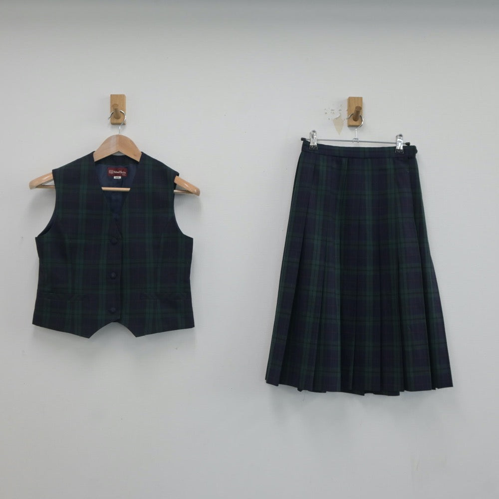 【中古】宮城県 長町中学校 女子制服 2点（ベスト・スカート）sf020699