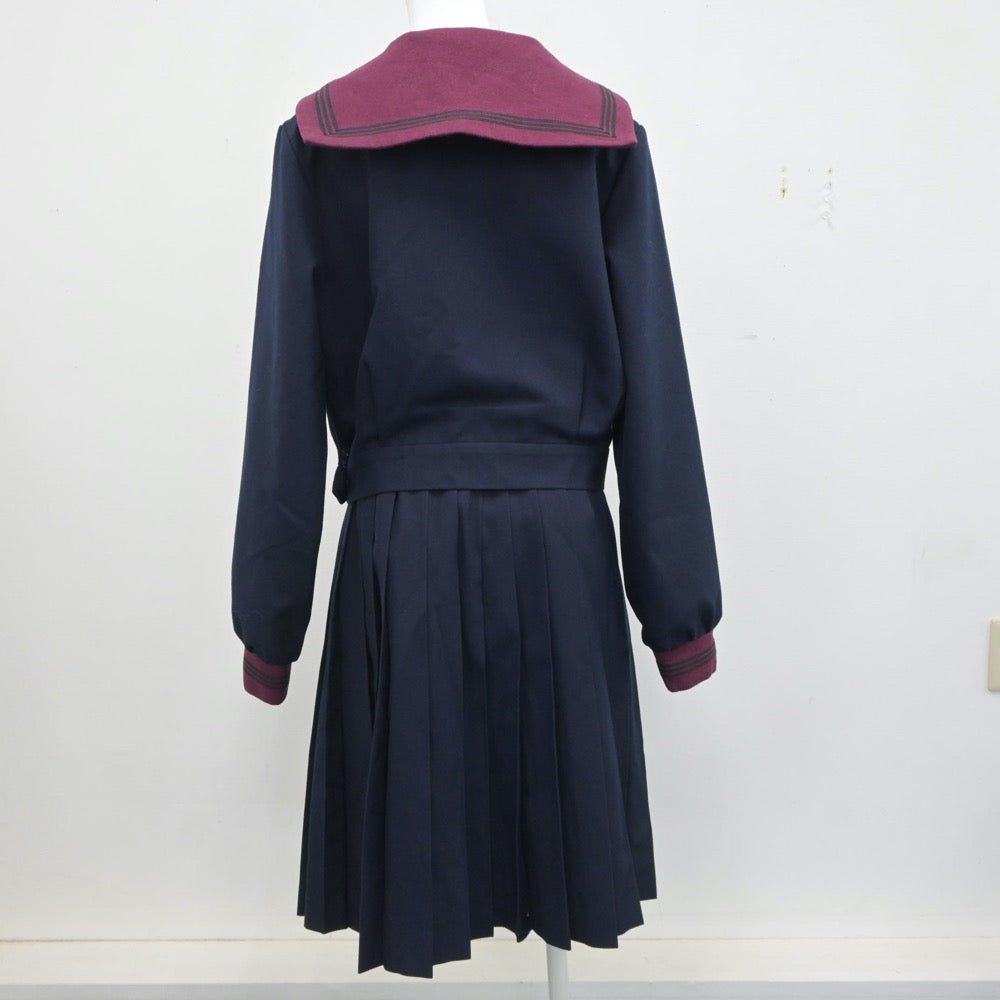 【中古】石川県 北陸学院高等学校 女子制服 4点（セーラー服・スカート・ニット）sf020725