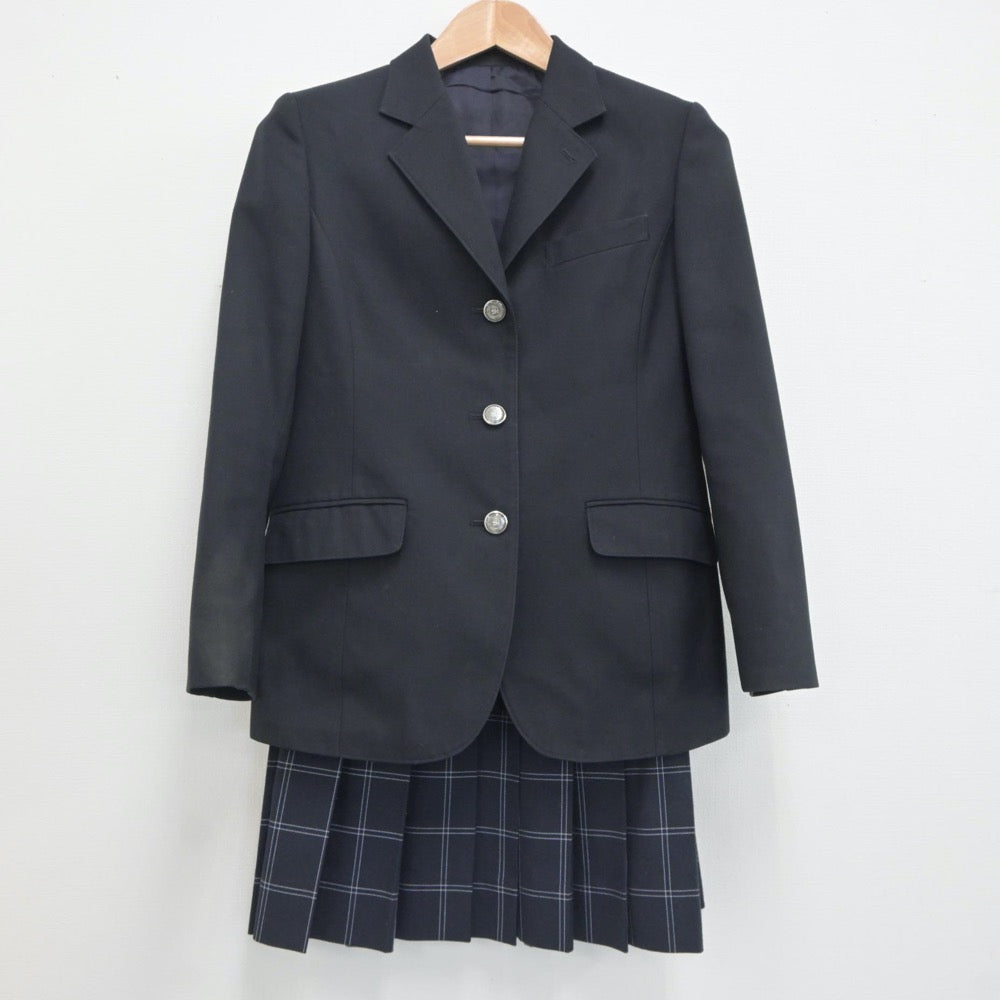 【中古】東京都 葛飾野高等学校 女子制服 3点（ブレザー・ニット・スカート）sf020734